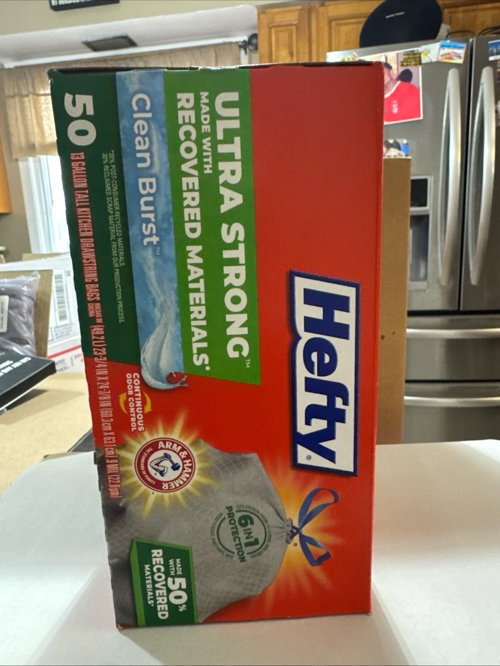 50 Ultra Strong Clean Burst Trash Bags - Red